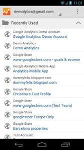 Google Analytics - Sitios recientes
